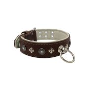Motif with a very impressive shield featuring round rhinestones, and ornate squares with leather backing – KD01079/75/50/BR/09