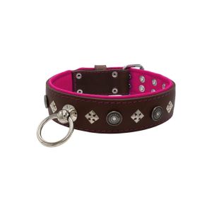 Motif with a very impressive shield featuring round rhinestones, and ornate squares with leather backing – KD01079/80/50/BR/13