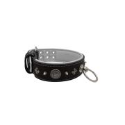 Motif with very impressive 10mm metal studs, medieval cross, and a carved round shield with leather backing – KD01081/75/50/BK/02