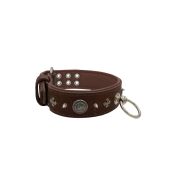 Motif with very impressive 10mm metal studs, medieval cross, and a carved round shield with leather backing – KD01081/75/50/BR/08