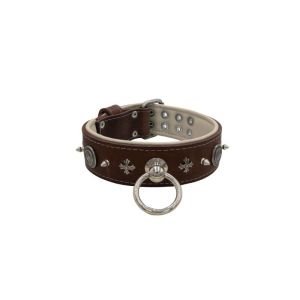Motif with very impressive 10mm metal studs, medieval cross, and a carved round shield with leather backing – KD01081/75/50/BR/09