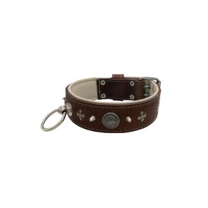 Motif with very impressive 10mm metal studs, medieval cross, and a carved round shield with leather backing – KD01081/75/50/BR/09