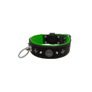 Motif with very impressive 10mm metal studs, medieval cross, and a carved round shield with leather backing – KD01081/80/50/BK/05