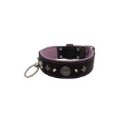 Motif with very impressive 10mm metal studs, medieval cross, and a carved round shield with leather backing – KD01081/80/50/BK/10