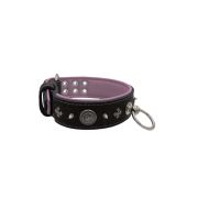 Motif with very impressive 10mm metal studs, medieval cross, and a carved round shield with leather backing – KD01081/80/50/BK/10