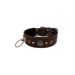 Motif with very impressive 10mm metal studs, medieval cross, and a carved round shield with leather backing – KD01081/80/50/BR/01