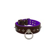 Motif with very impressive 10mm metal studs, medieval cross, and a carved round shield with leather backing – KD01081/80/50/BR/07