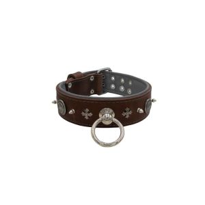 Motif with very impressive 10mm metal studs, medieval cross, and a carved round shield with leather backing – KD01081/80/50/BR/12