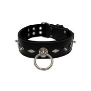 Motif with very impressive 10mm metal studs, diamonds, and medieval crosses with leather backing – KD01084/70/50/BK/01