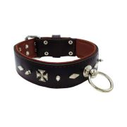 Motif with very impressive 10mm metal studs, diamonds, and medieval crosses with leather backing – KD01084/70/50/BK/08