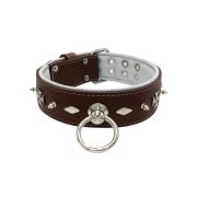 Motif with very impressive 10mm metal studs, diamonds, and medieval crosses with leather backing – KD01084/70/50/BR/02
