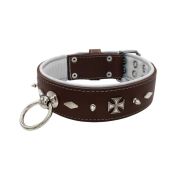 Motif with very impressive 10mm metal studs, diamonds, and medieval crosses with leather backing – KD01084/70/50/BR/02