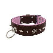 Motif with very impressive 10mm metal studs, diamonds, and medieval crosses with leather backing – KD01084/70/50/BR/10