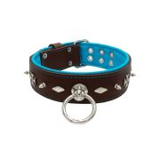 Motif with very impressive 10mm metal studs, diamonds, and medieval crosses with leather backing – KD01084/70/50/BR/14