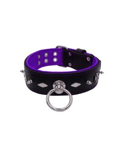 Motif with very impressive 10mm metal studs, diamonds, and medieval crosses with leather backing - KD01084/75/50/BK/07
