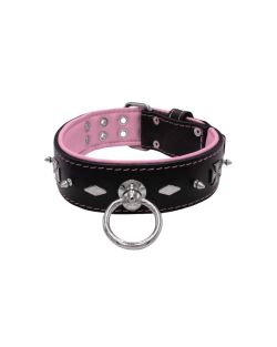 Motif with very impressive 10mm metal studs, diamonds, and medieval crosses with leather backing - KD01084/75/50/BK/10