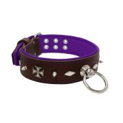 Motif with very impressive 10mm metal studs, diamonds, and medieval crosses with leather backing – KD01084/75/50/BR/07