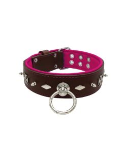 Motif with very impressive 10mm metal studs, diamonds, and medieval crosses with leather backing - KD01084/75/50/BR/13