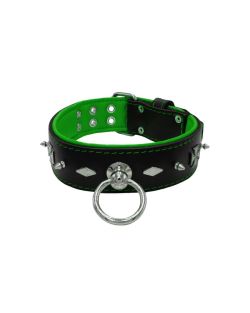 Motif with very impressive 10mm metal studs, diamonds, and medieval crosses with leather backing - KD01084/80/50/BK/05