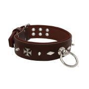 Motif with very impressive 10mm metal studs, diamonds, and medieval crosses with leather backing – KD01084/80/50/BR/08
