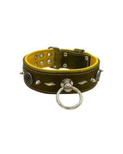 Motivo con impresionantes tachuelas metálicas de 10 mm, torbellino medieval y forma de rayo con soporte de cuero - KD01085/70/50/BR/06