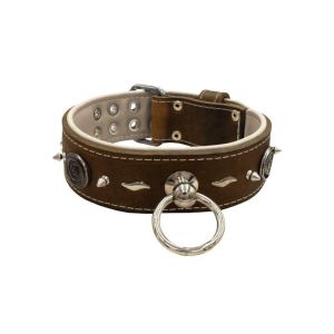 Motif with very impressive 10mm metal studs, medieval whirlwind, and lightning shape with leather backing – KD01085/70/50/BR/09