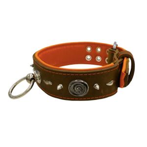 Motif with very impressive 10mm metal studs, medieval whirlwind, and lightning shape with leather backing – KD01085/70/50/BR/11