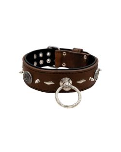Motif with very impressive 10mm metal studs, medieval whirlwind, and lightning shape with leather backing - KD01085/75/50/BR/01