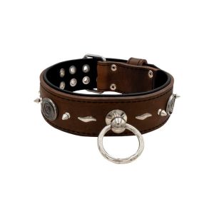 Motif with very impressive 10mm metal studs, medieval whirlwind, and lightning shape with leather backing – KD01085/75/50/BR/01