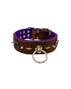 Motif with very impressive 10mm metal studs, medieval whirlwind, and lightning shape with leather backing - KD01085/75/50/BR/07