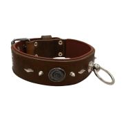 Motif with very impressive 10mm metal studs, medieval whirlwind, and lightning shape with leather backing – KD01085/75/50/BR/08