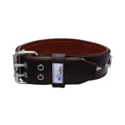 Motivo con impresionantes tachuelas metálicas de 10 mm, torbellino medieval y forma de rayo con soporte de cuero – KD01085/80/50/BK/08