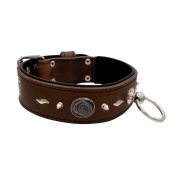 Motif with very impressive 10mm metal studs, medieval whirlwind, and lightning shape with leather backing – KD01085/80/50/BR/01