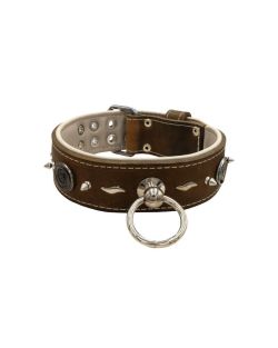Motif with very impressive 10mm metal studs, medieval whirlwind, and lightning shape with leather backing - KD01085/80/50/BR/09