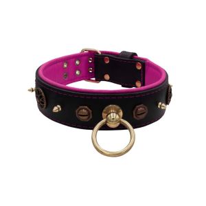 Motif with very impressive 10mm metal studs, featuring a polygonal design and a round Inca shield with leather backing – KD01087/70/50/BK/13
