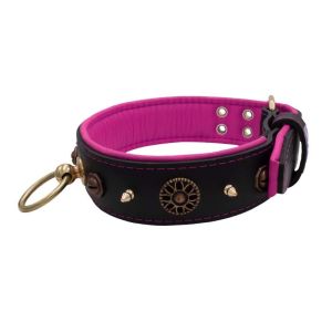 Motif with very impressive 10mm metal studs, featuring a polygonal design and a round Inca shield with leather backing – KD01087/70/50/BK/13