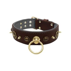 Motif with very impressive 10mm metal studs, featuring a polygonal design and a round Inca shield with leather backing – KD01087/70/50/BR/12