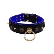 Motif with very impressive 10mm metal studs, featuring a polygonal design and a round Inca shield with leather backing – KD01087/75/50/BK/03