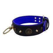 Motif with very impressive 10mm metal studs, featuring a polygonal design and a round Inca shield with leather backing – KD01087/75/50/BK/03
