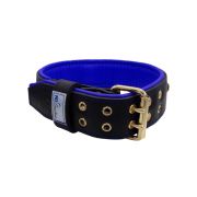 Motif with very impressive 10mm metal studs, featuring a polygonal design and a round Inca shield with leather backing – KD01087/75/50/BK/03