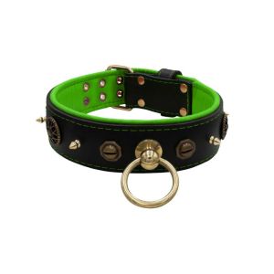 Motif with very impressive 10mm metal studs, featuring a polygonal design and a round Inca shield with leather backing – KD01087/75/50/BK/05