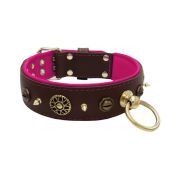 Motif with very impressive 10mm metal studs, featuring a polygonal design and a round Inca shield with leather backing – KD01087/75/50/BR/13