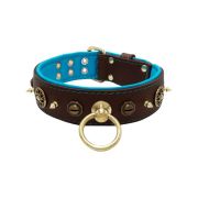 Motif with very impressive 10mm metal studs, featuring a polygonal design and a round Inca shield with leather backing – KD01087/75/50/BR/14