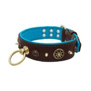 Motif with very impressive 10mm metal studs, featuring a polygonal design and a round Inca shield with leather backing – KD01087/75/50/BR/14