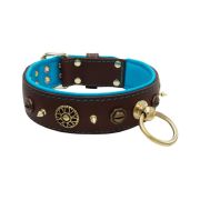 Motif with very impressive 10mm metal studs, featuring a polygonal design and a round Inca shield with leather backing – KD01087/75/50/BR/14
