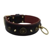 Motif with very impressive 10mm metal studs, featuring a polygonal design and a round Inca shield with leather backing – KD01087/80/50/BK/08