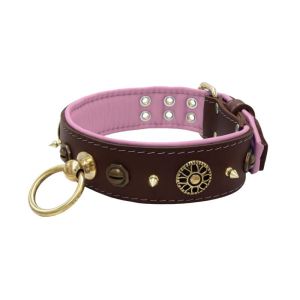 Motif with very impressive 10mm metal studs, featuring a polygonal design and a round Inca shield with leather backing – KD01087/80/50/BR/10