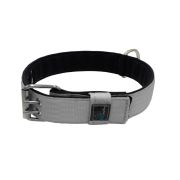 Polyamide Dog Collar with Triple Webbing and 5 cm Neoprene – KI01005/65/50/GY/01