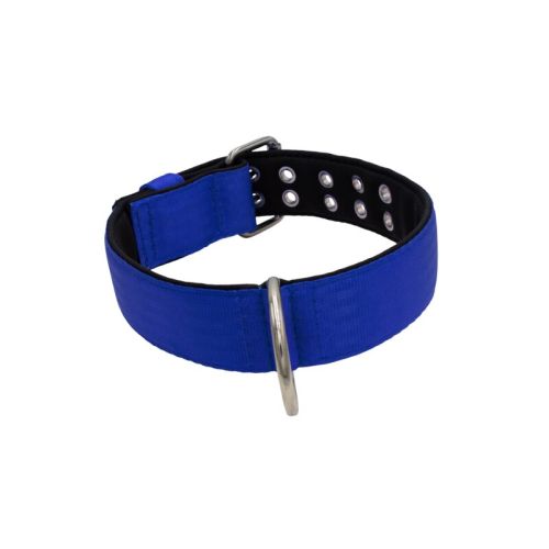 Polyamide Dog Collar with Triple Webbing and 5 cm Neoprene – KI01005/70/50/BL/01