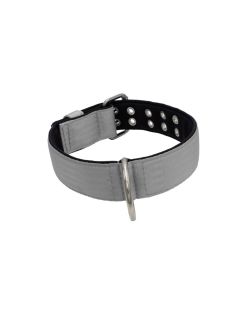 Polyamide Dog Collar with Triple Webbing and 5 cm Neoprene - KI01005/70/50/GY/01